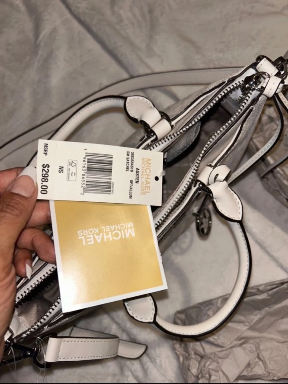 michael kors white handbag and cross body